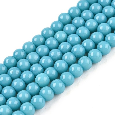 Opaque Solid Color Glass Beads Strands GLAA-T032-P4mm-13A-1