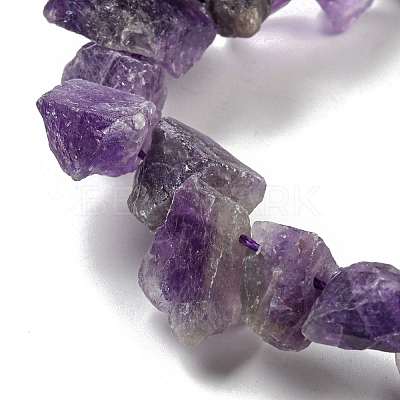 Raw Rough Natural Amethyst Beads Strands G-E576-26A-1