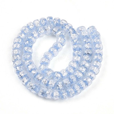 Luminous Handmade Silver Foil Glass Beads Strands FOIL-N029-02B-07-1