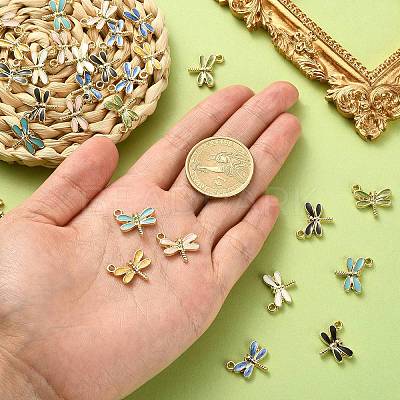 40Pcs 8 Colors Alloy Enamel Pendants ENAM-CJ0003-25-1