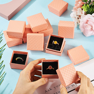 Rhombus Textured Cardboard Ring Gift Storage Boxes CON-TAC0001-07B-1