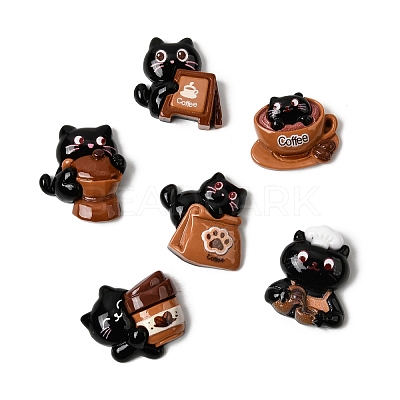 Coffee Theme Opaque Resin Cabochons RESI-C069-01C-1