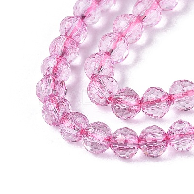 Dyed Transparent Crackle Glass Beads Strands GLAA-Q108-01A-A07-1