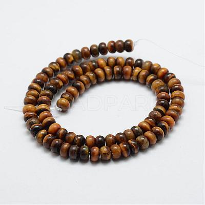 Natural Tiger Eye Beads Strands G-G665-10-6x4mm-1