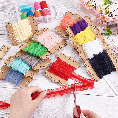 30 Yards 12 Colors Chinlon Elastic Lace Trim EW-FG0001-01-1