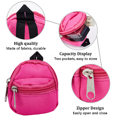 6Pcs 6 Colors Casual Mini Cloth Doll Backpack AJEW-GF0008-36A-1