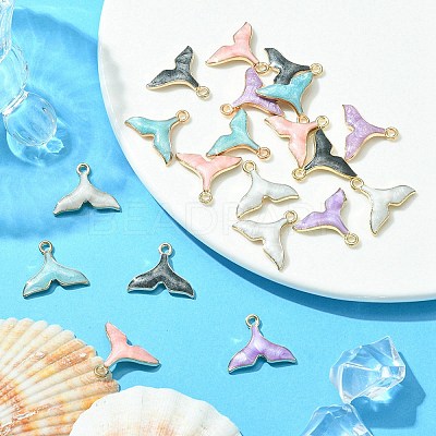 20Pcs 5 Colors Alloy Enamel Pendants ENAM-YW0003-05-1
