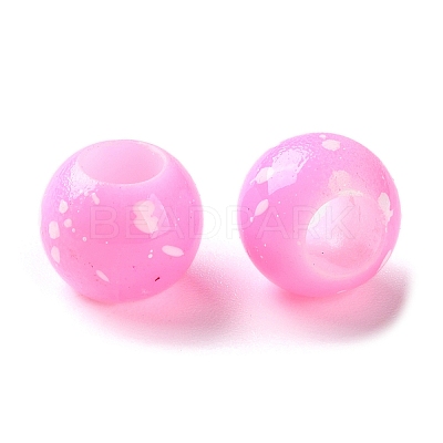 Spray Painted ABS Plastic European Beads KY-G033-01B-03-1