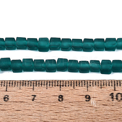 Transparent Frosted Glass Beads Strands GLAA-N072-01A-A11-1