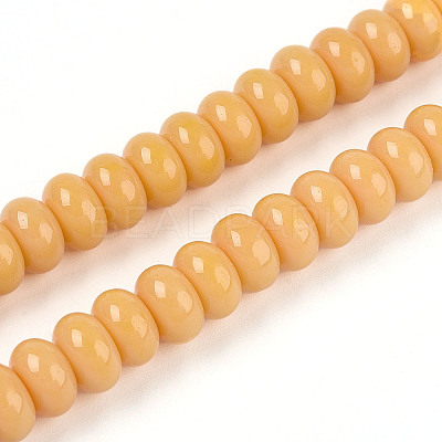 Opaque Spray Painted Glass Beads GLAA-ZX008-8mm-18Y-1