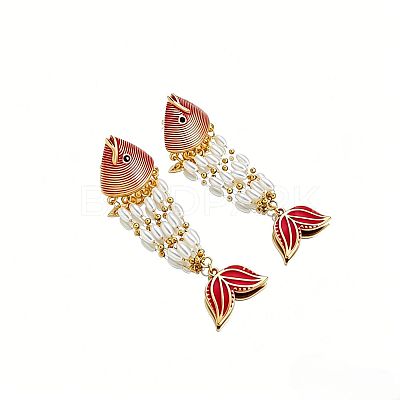 304 Stainless Steel Enamel Stud Earrings WG7B1F6-02-1