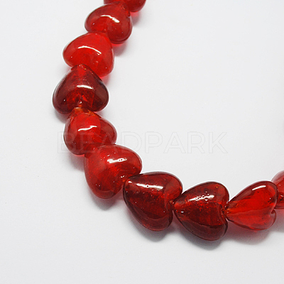 Handmade Silver Foil Glass Beads FOIL-R050-20x13mm-M-1