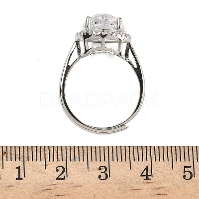 925 Sterling Silver Micro Pave Cubic Zirconia Finger Rings RJEW-B134-01A-03-1