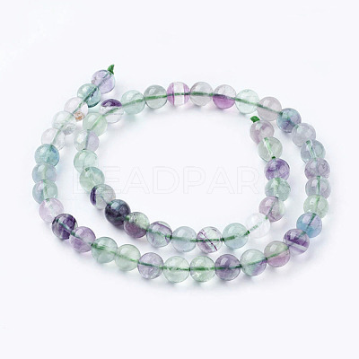 Natural Fluorite Beads Strands X-G-E112-8mm-19-1