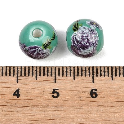 Printed Handmade Porcelain Beads X-PORC-R134-04-1