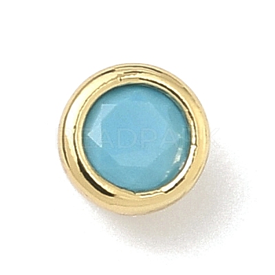 Flat Round Brass Micro Pave Cubic Zirconia Cabochons KK-P345-13G-A08-1