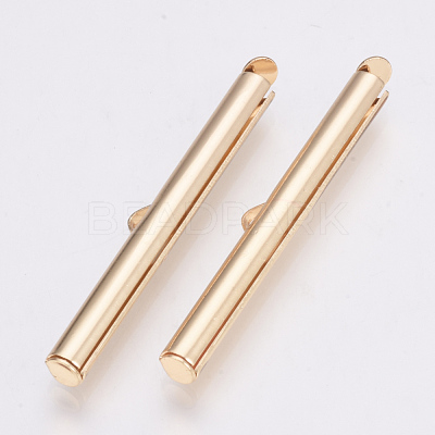 Brass Slide On End Clasp Tubes KK-Q747-11I-KC-1
