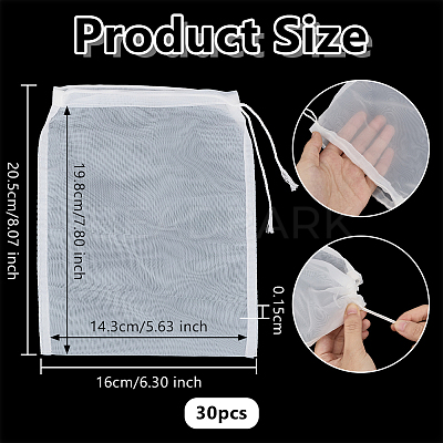 30Pcs Nylon Filter Bag AJEW-OC0014-93-1