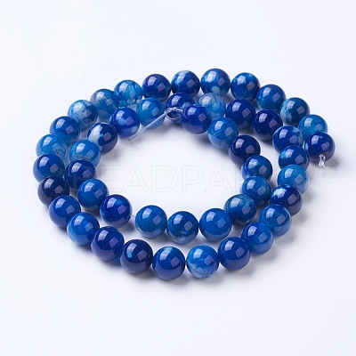 Natural Agate Beads Strands G-G754-07-8mm-1