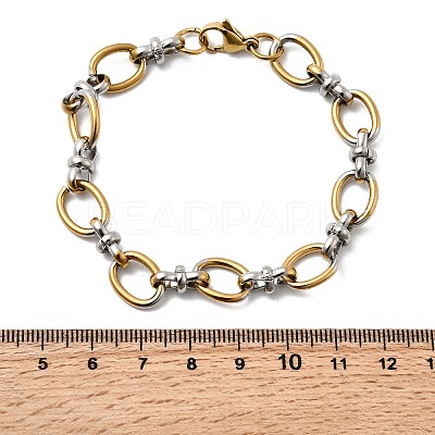 304 Stainless Steel Oval Link Chain Bracelets for Women BJEW-D377-01A-1