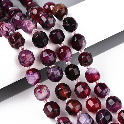 Natural Agate(Dyed & Heated) Beads Strands G-T139-92A-1