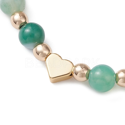 Natural Banded Agate Beaded Bracelets BJEW-JB12752-03-1