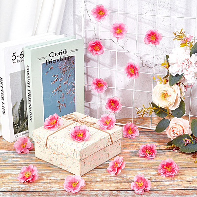 150Pcs Cloth Artificial Peach Blossom AJEW-BBC0002-33-1