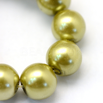 Baking Paint Pearlized Glass Pearl Round Bead Strands HY-Q003-4mm-43-1