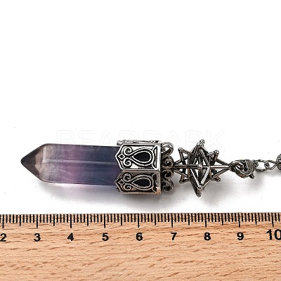Natural Fluorite Faceted Bullet Pointed Dowsing Pendulums G-B149-14AS-03-1