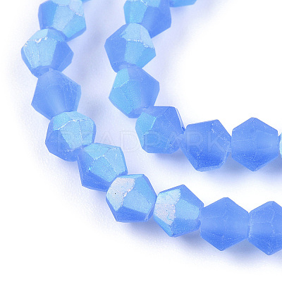 Imitate Austrian Crystal Bicone Frosted Glass Beads Strands GLAA-F029-TM4mm-A07-1