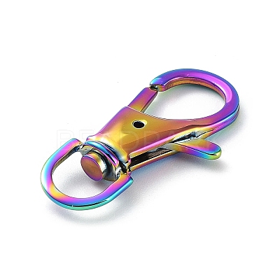 Ion Plating(IP) 304 Stainless Steel Swivel Lobster Claw Clasps STAS-I117-01M-1