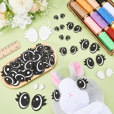 2 Bagds Oval Felt Craft Doll Eye DIY-FG0010-04A-1
