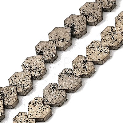 Electroplated Natural Lava Rock Beads Strands G-K388-04A-08-1
