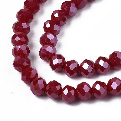 Electroplate Glass Beads Strands EGLA-A034-P8mm-A13-1