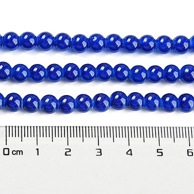 Baking Paint Imitation Jade Glass Round Bead Strands X-DGLA-Q021-6mm-33-1