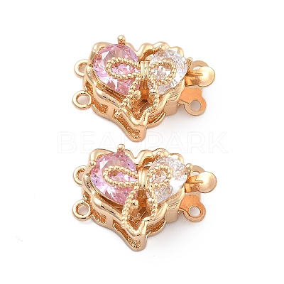 Brass Glass Box Clasps KK-B125-01G-02-1