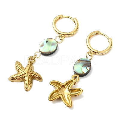 Ocean 304 Stainless Steel and Paua Shell Dangle Earrings EJEW-JE07109-02-1