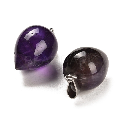 Natural Amethyst Pendants G-M424-02P-09-1