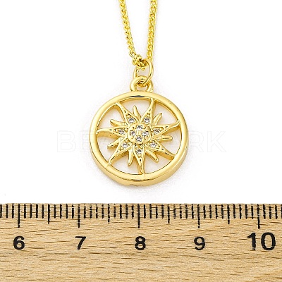 Brass Micro Pave Clear Cubic Zirconia Pendant Necklaces NJEW-C071-05A-G-1