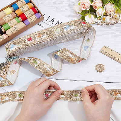 Polyester Embroidery Ribbon OCOR-WH0101-160A-1