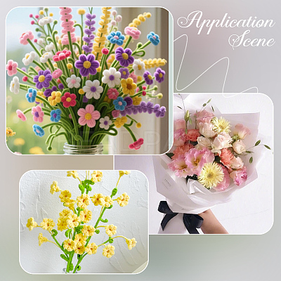 100Pcs Iron Stalk Flower Rod AJEW-SP0003-73C-1