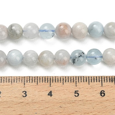 Natural Aquamarine Beads Strands X-G-F591-29A-6mm-02-1