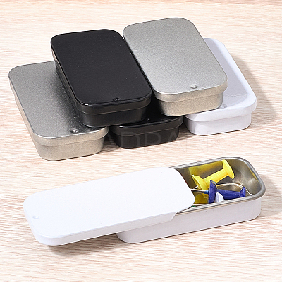 9Pcs 3 Colors Slide Top Tinplate Trinket Storage Boxes CON-CP0001-016B-1