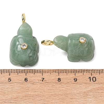 Natural Green Aventurine Carved Pendants G-H357-03G-07-1