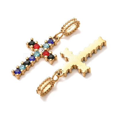 304 Stainless Steel Rhinestone Pendants RB-CBA5CCB-05D-G-1