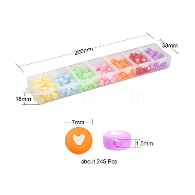 245Pcs 7 Colors Opaque Acrylic Beads MACR-YW0001-76A-1