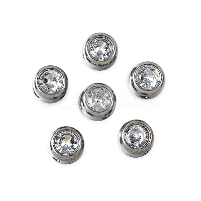 201 Stainless Steel Rhinestone Beads STAS-F318-02P-1