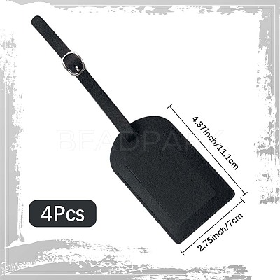 CutHollow 4Pcs PU Leather Luggage Tag OFST-CL0001-01A-03-1