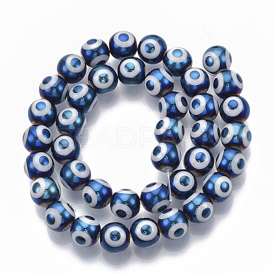 Electroplate Glass Beads Strands EGLA-T012-02B-8MM-1