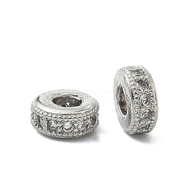Brass Micro Pave Clear Cubic Zirconia Beads ZIRC-I038-31P-1